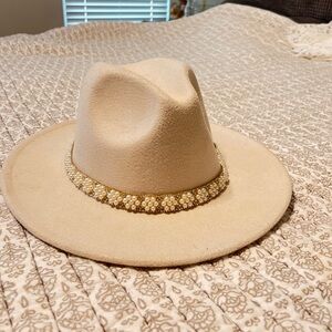 Bridal Felt with Pearl/Gem Detail Cowgirl Hat